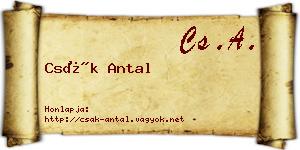 Csák Antal névjegykártya